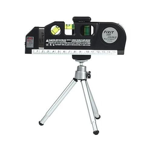 Laser Level Vertical Measure Line Tape Adjusted Multifunction Standard Ruler Horizontal Lasers Cross Lines Instrument + Tripod