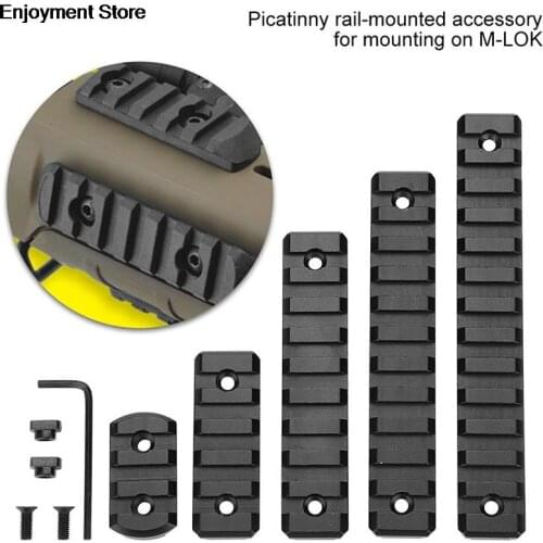 M-lok Picatinny Rail Tactical 21mm Rifle Scope Mount Aluminum Rails Section Adapter 5 7 9 11 13 Slots Mlok Side Rail System 1 PC