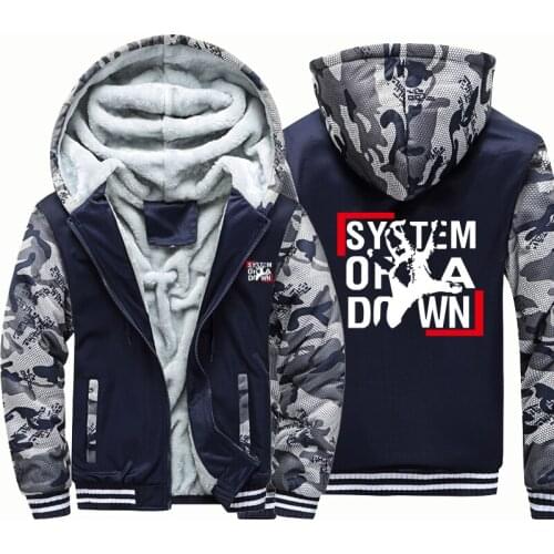 System Of A Down band windbreak outwear coat men warm hoodie man thick Camouflage Sleeve causal winter Jacket hoody men clothes