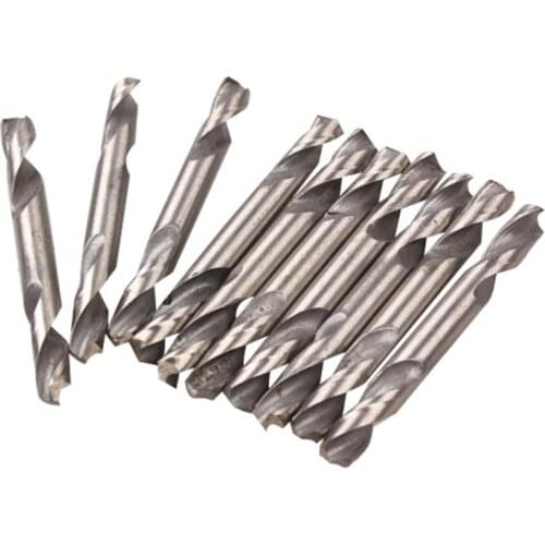 10pcs 3.2mm HSS Double Ended Spiral Drill Bits Twist Drill Tools Set For Car Repairs Shops Electrician