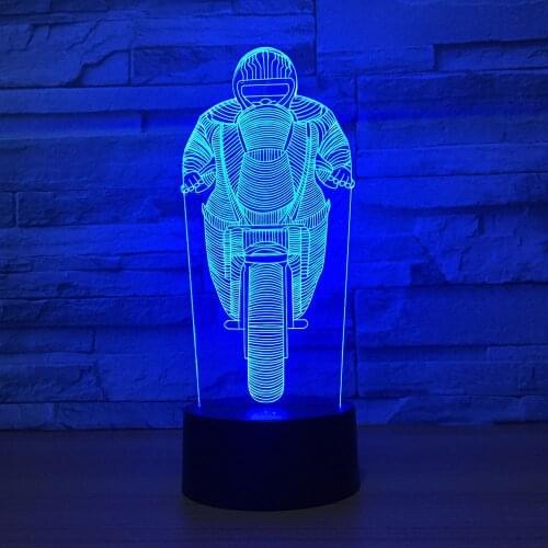 Motor Bike usb Night Light 7 Colors Changing 3D LED Lamps Motorcycle Model Lights Friends Kids Birthday Decoration Light