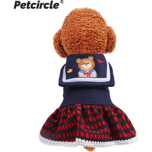 PETCIRCLE Dog Puppy Clothes Student Cute Bear Dress Pet Cat Fit Small Dog Spring and Autumn Pet Dog Costume Cloth Dog Shirt