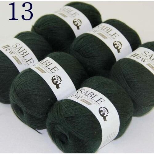 Sale 6*50gr Super Soft Pure Sable Cashmere Wrap Shawls Hand Knit Wool Crochet Yarn Hunter Green 243-13-6