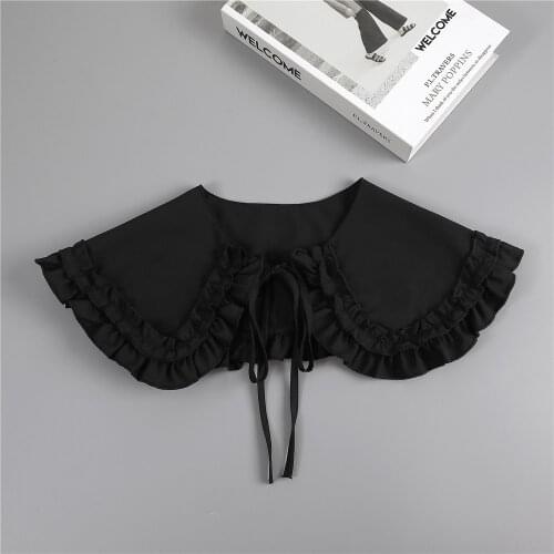 Solid Color Women Chiffon Stand Fake Collar Adult Detachable Lace False Collar Shirt Blouse Top Neckwear Clothes Accessories