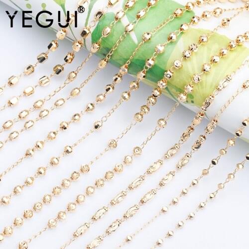 YEGUI C95,jewelry accessories,18k gold plated,0.3 microns,diy chain,charms,hand made,jewelry making,diy bracelet necklace,1m/lot
