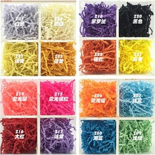 19 COLORS -3mm width - Gift Basket Shred, Crinkle Paper Grass Filler 500g