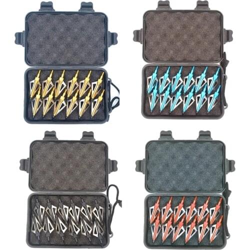 12pcs Archery Arrow 3 Blades Broadheads Replaceable Arrow Broadheads for Crossbow Longbow Hunting Target Shooting