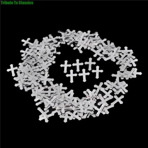 200pcs/bag Silver Cross Cards Table Decor Tissue Paper Wedding Foil Confetti Easy To Clean Auspicious Party Table Scatters new
