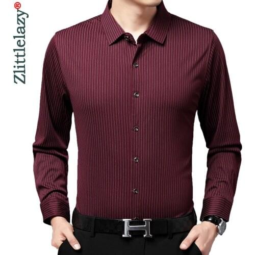 2021 designer striped mens shirts for men clothing korean fashion autumn long sleeve shirt luxury dress casual clothes jersey 82