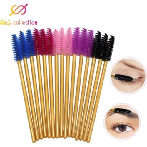 3 pack New Good Quality Disposable 50 Pcs/Pack Eyelash Eye Lash Makeup Brush Mini Mascara Wands Brush Eyelash Extension Tool