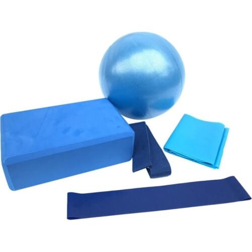 5PCS/Set Yoga Ball Yoga Tile Stretch Band Tension Band Latex Resistance Ring Yoga Fitness Equipment