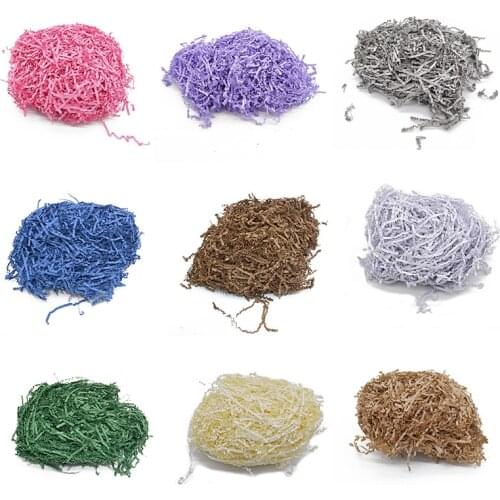50g/lot Shredded Raffia Paper Crinkle Paper Craft Wedding Birthday Party Supplies Gift Package Filling Paper Decoration Material