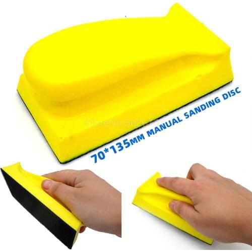 70*135MM Hand Sanding Pad / Hook & Loop Non-woven Polishing Block Back-up Pads For Sandpaper Discs Holder Woodworking Manual
