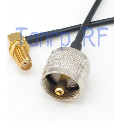 8in UHF male PL259 to SMA female right angle RF connector adapter 20CM Pigtail coaxial jumper cable RG174 extension cord