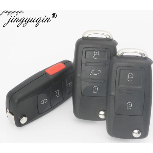 Jingyuqin 2/3/4 buttons Folding Car Key Remote Key Flip Folding Key Shell Case Fob For Volkswagen Vw Jetta Golf Passat Beetle