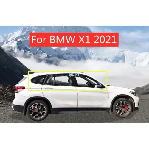 Black Stainless Steel Full Window Trim Decoration Strips For BMW X1 2016-2021 Window Molding Sill Trim Auto Trim Car Style