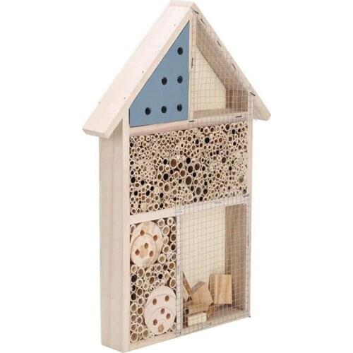 Wooden Insect Hotel Bee House Wood Bug Room Hotel Shelter Garden Decoration Nests Box for Ladybugs Lacewings Butterfly