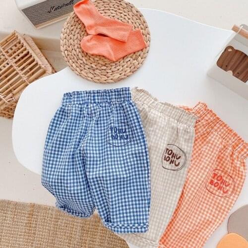 DIIMUU NewBorn Casual Pants Baby Bottoms Clothing Boys Pants Spring Fashion Girls Pants Plaid Babe Trousers Children Pants