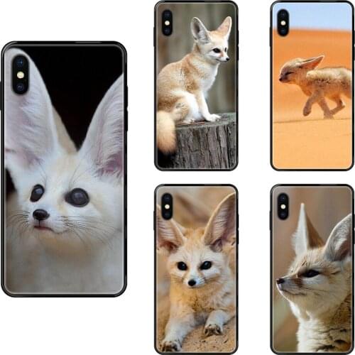 For Xiaomi Redmi Note 4 5 5A 6 7 8 8T 9 9S Pro Max Black Soft Painted Cover Phone Case Fennec Fox New Arrival