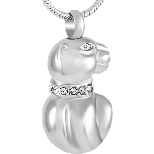 IJD9252 Dog CREMATION JEWELRY Hold Ashes - Loss Of Pet Memorial Urn Necklace- Stainless Steel Keepsake Pendant For Women Men