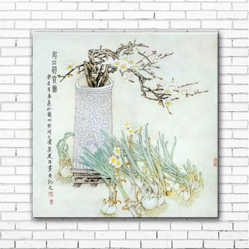 Chinese style plum blossom flower scenery canvas printings oil painting printed on canvas home wall art decoration picture