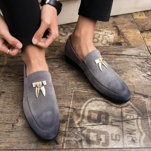 2019 spring and autumn new suede comfortable shoes mens loafers casual simple light classic fashion brand large size 45
