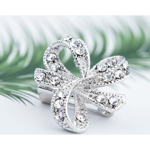 Small Collar Wedding Bridal Pin Brooches Wholesale Hat Decoration High Quality Fine Bijouterie Rhinestone Brooch