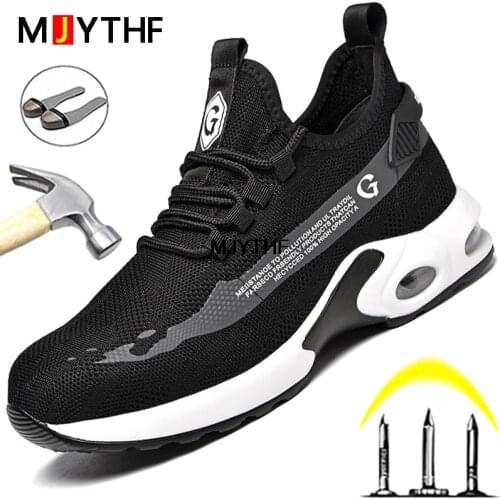 2021 Fashion Safety Shoes Men Steel Toe Shoes Anti-puncture Work Sneakers Indestructible Work Sefety Boots Male Shoes Work Boots