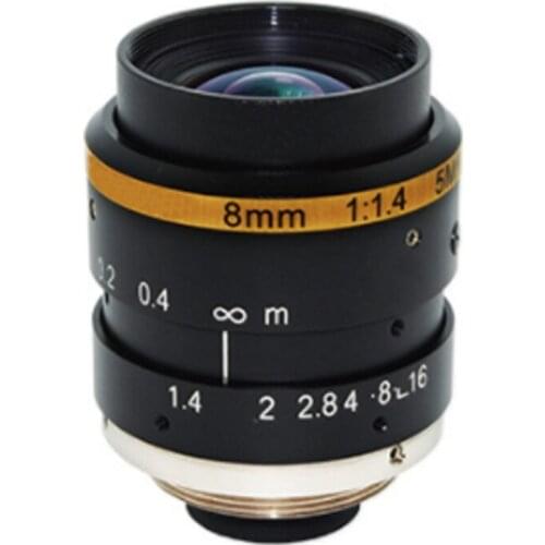 8.0mm 1/1.8" 1:1.4 manual iris 3.0mp focal length 8mm C mount cctv lens