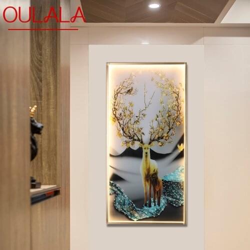 OULALA Wall Sconces Lamps Contemporary Deer Figure LED Rectangle Mural Light Creative For Home