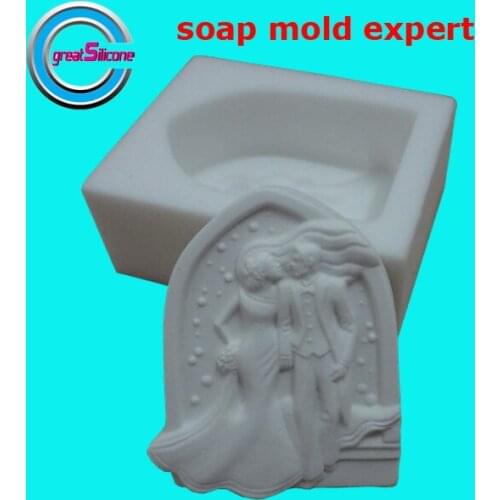 Lovely couple silicone soap mold wedding soap mould lover chocolate molds