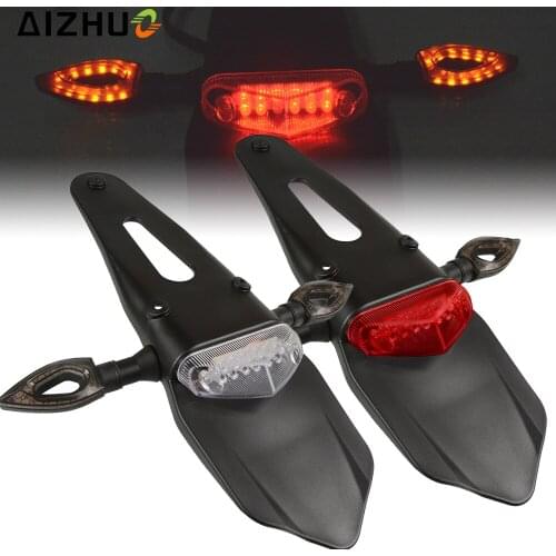 Motorcycle Dirt Bike License Plate Warning Brake Turn Signal Light For Honda XR 230 250 CRM250R/AR XR400MOTARD CRF 150L 250L