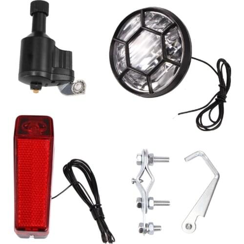 For Bicycle Dynamo Frame LED Headlight Generator Lamp Bike Front Rear Light Set Input 6V and Taillight Dynamo Bike Accessories