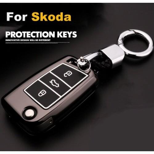 Luminous Leather Car-Styling Key Cover Case For Skoda Kodiaq Rapid Octavia 1 2 A5 A7 Superb A7 Yeti For VW Golf 7 GTI MK7 Tiguan