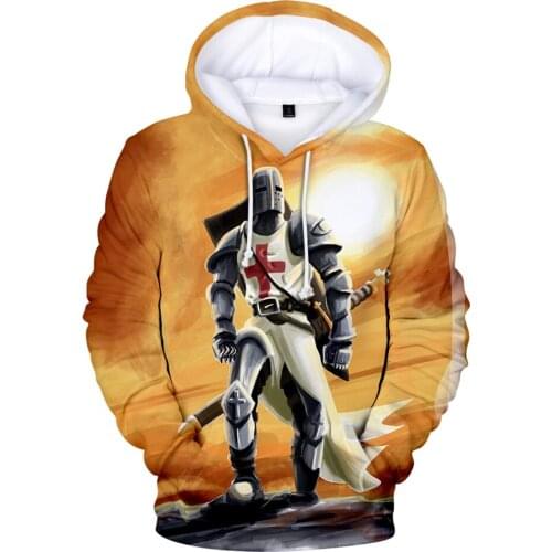 Knights Templar Hot Latest Hip Hop Harajuku 3D Hooded Sweatshirt Men and Women O-neck Casual Shirt 3D Hooded Sweatshirt