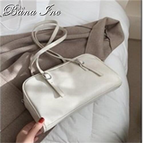 Vintage Women Shoulder Bag Luxury Women Bag Solid Color Spring Armpit Bags Fashion Soft Leather Single Shoulder Purse Bolso Sac