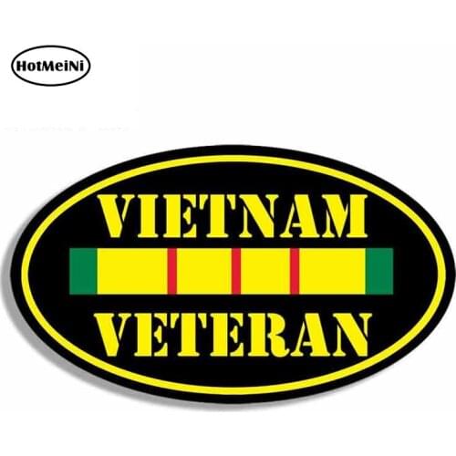 HotMeiNi 13cm X 7.6cm For Oval Vietnam Veteran Vinyl Graphic Decal Repair Sticker Waterproof Stickers Suitable For GTR EVO SX
