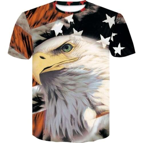 3D high quality animal print short-sleeved T-shirt fashionable men and women summer comfortable round collar casual T-shirt