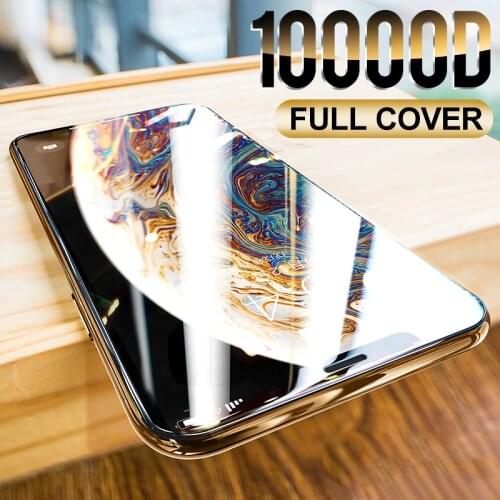 10000D Curved Full Cover Protective Glass On For iPhone 12 11 Pro X XR XS Max Tempered Screen Protector iPhone 7 8 6S Plus Glass