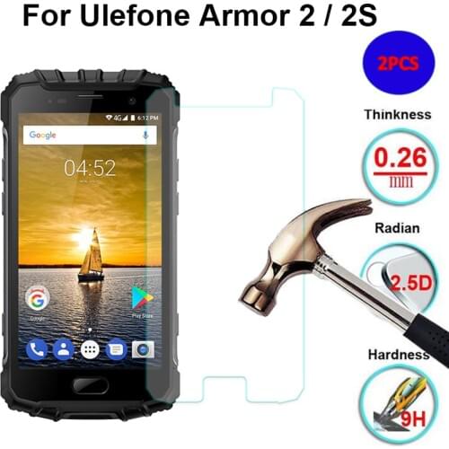 2PCS Tempered Glass For Ulefone Armor 2 2S Screen Protector Explosion Proof Protective Front Glass Film For Ulefone Armor 2S 2 S