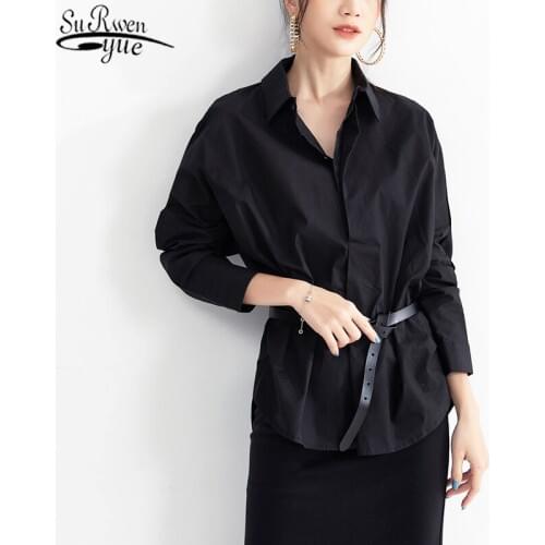 2021 Spring Autumn Chiffon Casual Shirt Office Lady Women White Long Sleeve Shirts and Blouses Plus Size Loose Blouse Tops 10239