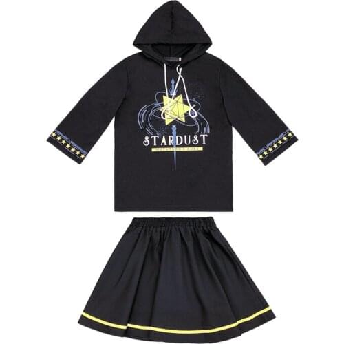 Black Drawstring Hoodies And Pleated Mini Skirt Set Women Spring Autumn 2 Piece Set Female Sweet Two Piece Set Sports Suit