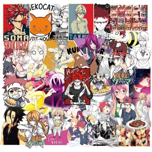 10/30/50pcs/pack Japanese anime Food Wars! Shokugeki no Soma Stickers Lable For Cars Motorcycles Furniture Notebook Computer