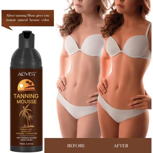 100ml Tanning mousse Bronze tanning cream sunless wheat color helps melanin tanning sun tanning self tanning body moisturizer