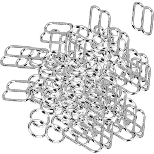 100 PCS Adjuster 8-Shaped Metal Bra Buckles Hooks for Women Girls Slider Lingerie Sewing Crafts Bra Accessories