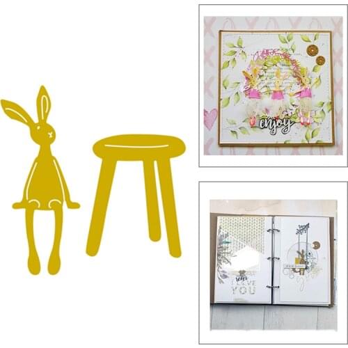 2020 New Easter Bunny and Chair Metal Cutting Dies For DIY Animal Embossing Decoration Greeting Card Paper Scrapbooking No Stamp