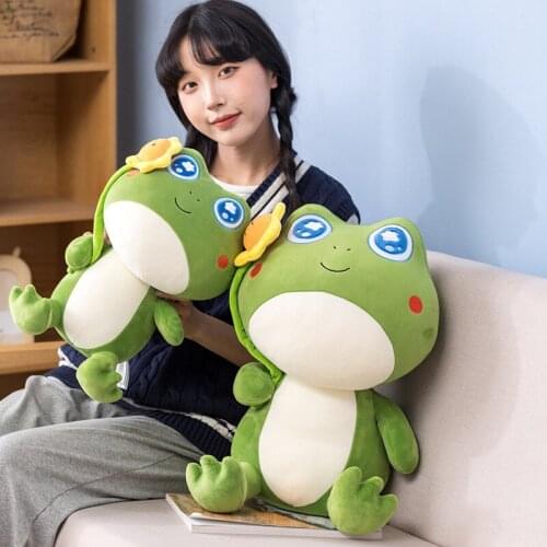 35cm/45cm Cute Blue Star Big Eyes Frogs Plush Toy Soft Cartoon Animal Stuffed Doll Good Quality Decor Best Gifts For Children
