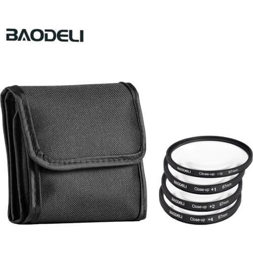BAODELI One Set Camera Lens Filtro Concept Close Up 1 2 4 10 Macro Filter 49mm 52 55 58 62 67 72 77 82 mm For Cannon Nikon Sony