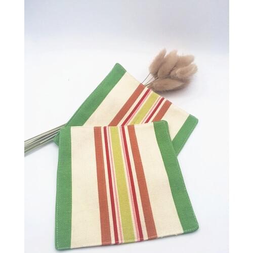 Free shipping Canvas color striped table mat simple insulation pad home daily coaster placemat