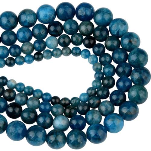 Chanfar High Quality Natural Apatite Stone Round Beads For Jewelry Making DIY Bracelet Necklace 6/8/10/12mm Strand